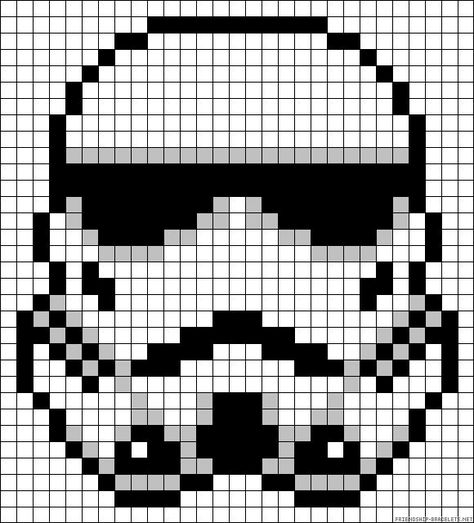 Stormtrooper Star Wars perler bead pattern by Lee Griffiths Minions Amigurumi, Star Wars Quilt, Star Wars Crochet, Modele Pixel Art, Star Wars Crafts, Storm Troopers, Pixel Crochet, Hama Beads Patterns, Minecraft Pixel Art