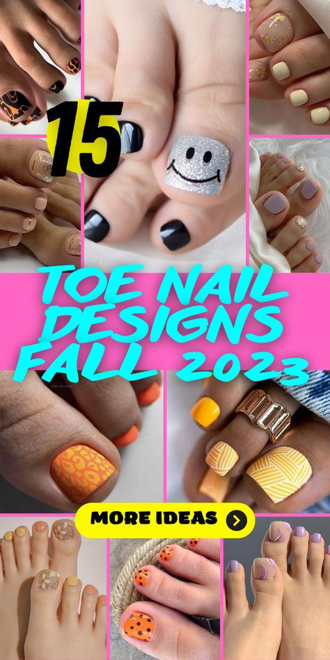 Get ready to show off your toes with these fabulous toe nail designs for fall 2023. Embrace the beauty of the autumn season with a range of colors and art ideas. From simple and minimalistic designs to more intricate and detailed patterns, these toe nail art inspirations are perfect for any occasion. Whether you prefer trendy and bold colors or a classic and timeless look, these designs will make your toes stand out in the best way possible. Pedicure Ideas Fall 2023, Pedicure Ideas Autumn, Halloween Pedicure Ideas Toes Toenails, Toenail Art Designs Fall, Fall Toe Designs, Fall Pedicure Designs Toe Nail Art, Fall Toes Colors, Fall Pedicure Ideas Toes Toenails, Fall Toe Nail Colors Autumn