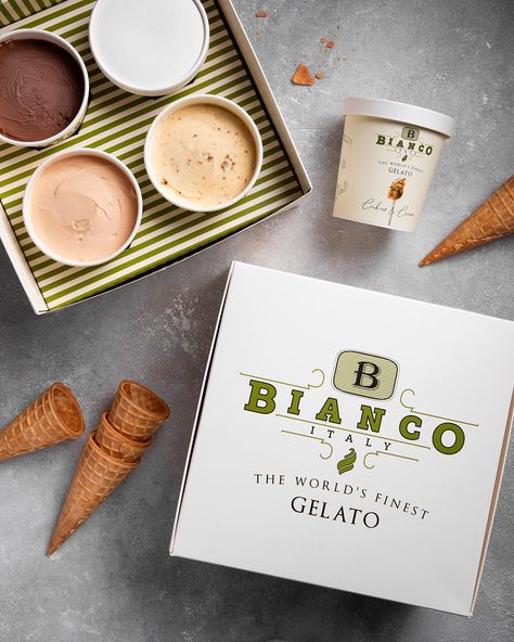 Bianco Italy :: Behance Gelato Brands, Ice Creamery, Ice Cream Photography, Ice Cream Logo, Ice Cream Gift, Ice Cream Business, Ice Cream Poster, Foodie Photography, Gelato Ice Cream