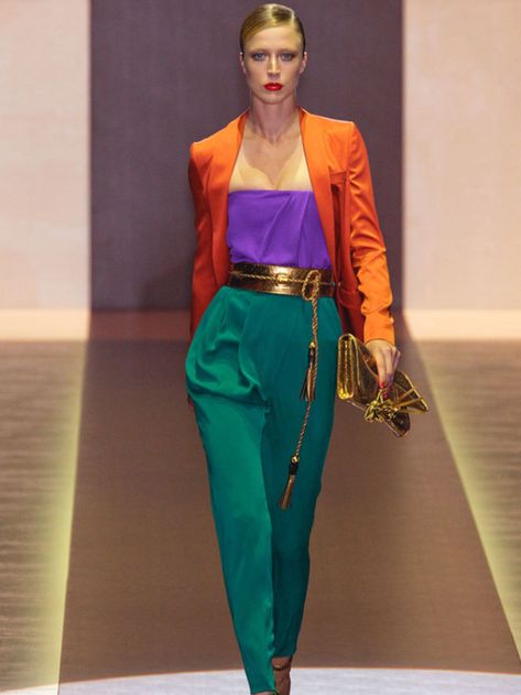 Glamorous jewel tones at Gucci Jewel Toned Photoshoot, Jewel Tone Outfit Aesthetic, Gucci Colors, Jewel Tones Outfit, Jewel Tone Clothes Aesthetic, Jewel Toned Outfits, Jewel Tone Fashion, Jewel Tone Fashion Editorial, Jewel Toned Rainbow