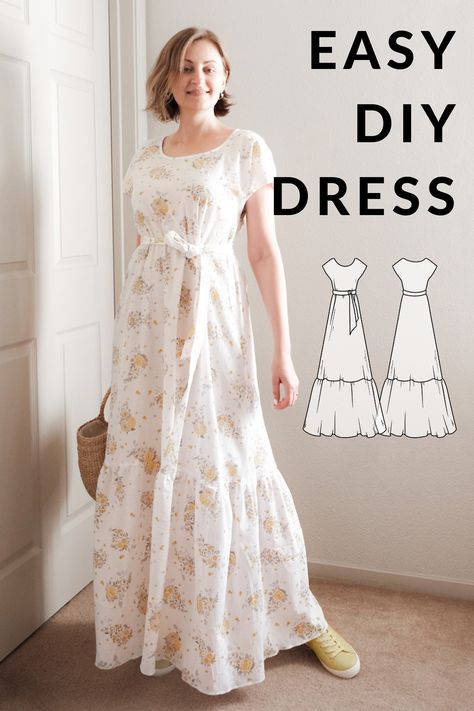 How To Make A Dress Pattern Diy, Sun Dress Pattern Free, Maxi Dress Sewing Pattern, Maxi Dress Sewing, Stylish Sewing Patterns, Sewing Dresses For Women, Maxi Dress Pattern Sewing, Maxi Boho Dress, Diy Maxi Dress