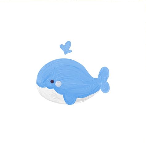 White And Blue Aesthetic Icon, Whale Cute Drawing, Blue Doodles Aesthetic, Whale Doodle, Whale Icon, Whale Cartoon, Sea Creatures Drawing, Whale Drawing, Cartoon Whale