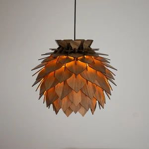 Wooden Pine Cone Modern Chandelier Lamp Wood Pendant Light - Etsy Large Lamp Shades, Lamp Shades Ceiling, Entryway Lamps, Wood Ceiling Lamp, Wood Ceiling Lights, Large Lamp, Ceiling Lamps Living Room, Wooden Lampshade, Driftwood Lamp