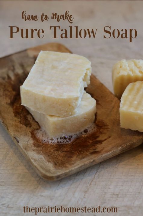 TALLOW SOAP RECIPE Tallow Soap Recipe, Crockpot Soap, Tallow Recipe, The Prairie Homestead, Prairie Homestead, Tallow Soap, Lye Soap, Cold Process Soap Recipes, Soap Making Recipes