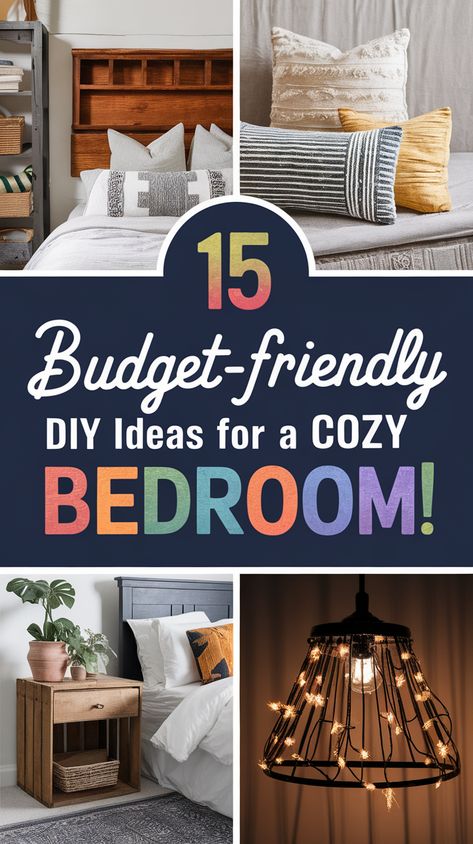 10 Affordable DIY Projects to Transform Your Bedroom into a Cozy Retreat! Bedroom Transformation, Simple Projects, Diy Apartment Decor, Unique Storage, Bedroom Decor Cozy, Stylish Wall Art, Be Our Guest, Budget Friendly Decor, Perfect Bedroom