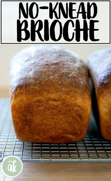 Brioche Bread Recipe, Brioche Loaf, Peasant Bread, Brioche Recipe, Brioche Bread, Loaf Recipes, No Knead Bread, No Knead, Easy Bread Recipes