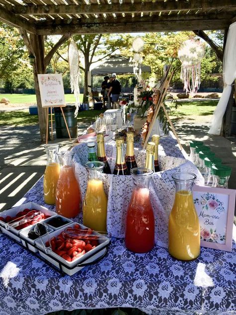 Boho Baby Shower in the Park | CatchMyParty.com Park Pavilion Baby Shower Ideas, Park Baby Shower Ideas, Summer Backyard Fun, Moon Stars Baby Shower, Picnic Baby Showers, Backyard Baby Showers, Angel Baby Shower, Cheap Baby Shower, Outside Baby Showers