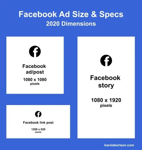 Facebook Ad Size & Specs in 2020 – The Always Up-to-date Guide Facebook Ads Inspiration, Facebook Text, Social Media Cheat Sheet, Facebook Ad Template, Facebook Ads Design, Instagram Story Ads, Facebook Link, Facebook Pixel, Facebook Banner