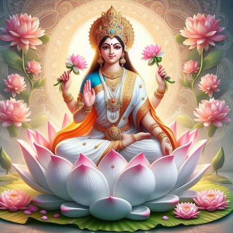 Lord Parvathi Devi Images, Lord Saraswati, Saraswathi Devi, Saraswati Picture, Saraswati Painting, Wallpaper Profile, Saraswati Mata, Saraswati Photo, Colourful Fashion