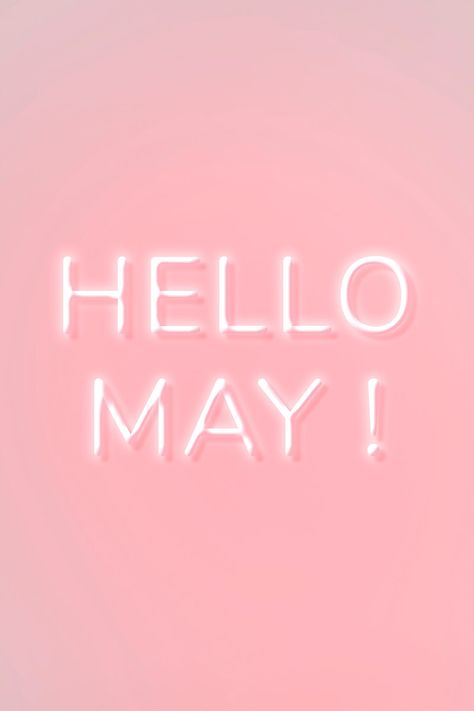 Hello May Aesthetic, Hello May Wallpapers, Hello May Month, Lash Post, April Aesthetic, New Month Quotes, Neon Frame, Theme Divider, Pink Typography