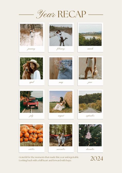 Templates Photos Template, Year Recap, Monthly Recap, Beige Minimalist, Polaroid Photo, Photo Collage Maker, Photo Collage Template, Collage Background, Polaroid Photos