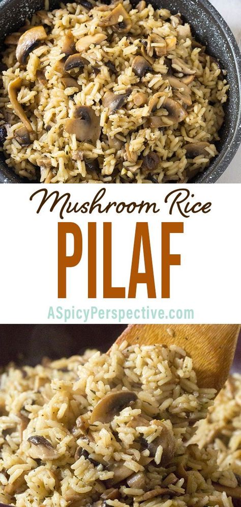 Wild Rice Recipes Side Dishes, Mushroom Rice Pilaf, Rice Recipes Side, Mushroom Wild Rice, Long Grain White Rice, Rice Dishes Recipes, Mushroom Side Dishes, Wild Rice Pilaf, Wild Rice Recipes