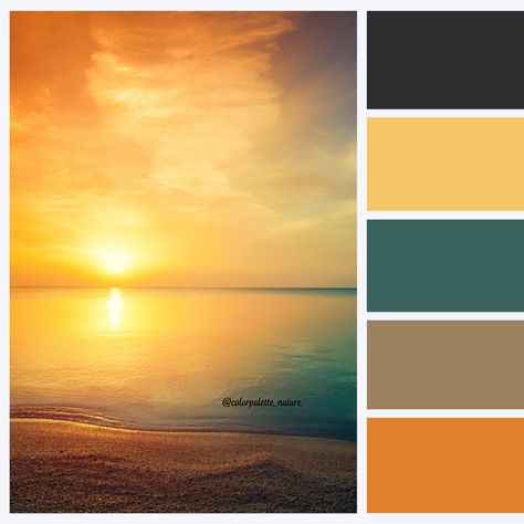 Explore the beautiful colors of the sky with this color palette. Solar Color Palette, Sun Set Color Palette, Sunrise Pallet, Dawn Color Palette, Sunrise Aesthetic Color Palette, Sunrise Pallet Colour Palettes, Coloring Combinations, Sunrise Color Palette, Ocean Sunrise Color Palette