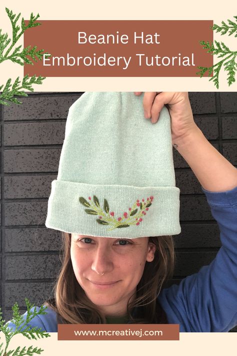 How to hand embroider a knit beanie hat for winter. Wrap yourself in warmth and style this winter with a cozy knit beanie hat, personalized with your own hand embroidery! Learn how to add a touch of creativity to your cold-weather accessories and make heads turn wherever you go. Stay warm, stay fabulous! Hat For Winter, Carhartt Hat, Thread Up, Winter Wrap, Wool Embroidery, Hand Embroidery Tutorial, Hand Embroidery Projects, Hat Embroidery, Diy Hat