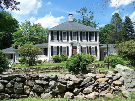 1710 Colonial in Wilton, Connecticut - OldHouses.com Wilton Connecticut, New England Aesthetic, Grand Estate, 4 Car Garage, Historic Homes For Sale, England Aesthetic, Colonial Exterior, Pool Cabana, Historic Preservation