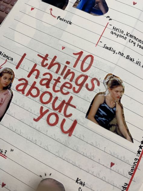 Downtown Journal Ideas, Things I Hate List Journal, Downtown Journal, Movie Journal Ideas, All The Things I Never Said Journal, Movie Journal Page, Fav Movies Journal, Downtown Girl Journal Ideas, Downtown Girl Journal