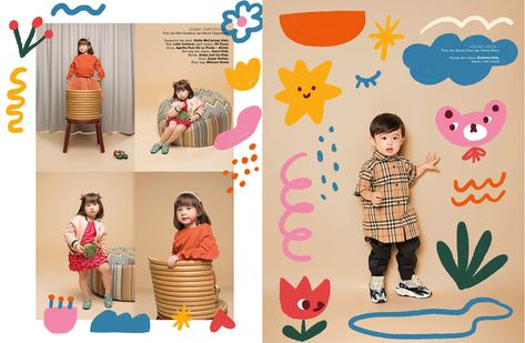 Harper's Bazaar Indonesia Editorial on Behance Kids Website Design, 블로그 디자인, 귀여운 음식 그림, Baby Banners, We Are The World, Harper's Bazaar, Harpers Bazaar, Editorial Illustration, Kids Branding