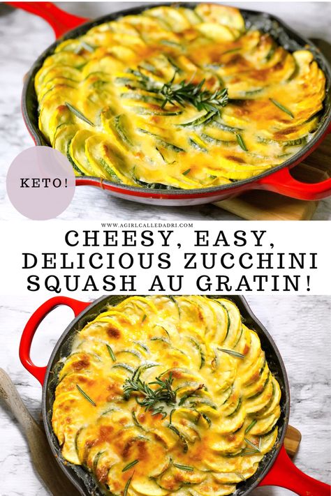 Au Gratin isn’t just for potatoes! Yellow squash, zucchini, and delicious smoked Gouda cheese combine to form the best keto-friendly au gratin dish ever. Zucchini Au Gratin Keto, Zucchini And Yellow Squash Au Gratin, Keto Squash Recipes, Yellow Squash Au Gratin, Baked Squash And Zucchini Recipes, Fatty Recipes, Zucchini Au Gratin, Squash Au Gratin, Zucchini Yellow Squash