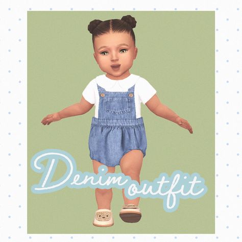 Denim Outfit - Screenshots - The Sims 4 Create a Sim - CurseForge Sims 4 Infant Girl Cc, Infants Sims 4 Cc Clothes, Sims 4 Cc Baby Clothes Infant, Sims 4 Infant Costume, Cc Infant Clothes, Sims 4 Cc Infant Girl Clothes Patreon, Sims 4 Cc Infant Clothes, Infant Onesies Sims 4, Sims Infant