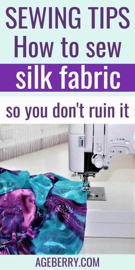 Helpful tips to avoid frustration when sewing silk (and what tools and notions to use) Sewing Silk, Types Of Silk Fabric, Sewing Tutorials Bags, Tips Sewing, Sewing Tricks, Sewing Machine Projects, Sewing Tutorials Clothes, Trendy Sewing, Beginner Sewing Projects Easy