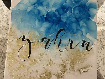 Calligraphy personalised name canvas 20 x 20cm | eBay Canvas Name Painting Ideas, Painted Name Canvas, Cool Boy Names, Name Paintings, Name Boards, Canvas Background, Butterfly Quotes, Name Canvas, Calligraphy Name