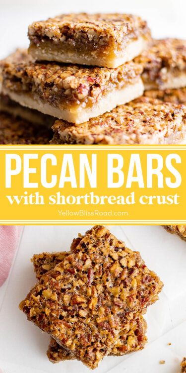 Bars With Shortbread Crust, Pecan Bars Recipe, Pecan Filling, Pecan Shortbread, Bake Christmas, Pecan Pie Filling, Pecan Bars, Pumpkin Pie Bars, Buttery Shortbread