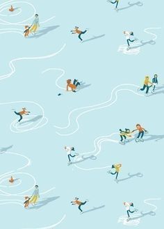 1000+ ideas about Ice Skaters on Pinterest | Skating, Ice Skating ... Heather Ross, Ice Skaters, People Illustration, Winter Art, E Card, Christmas Illustration, Skis, Winter Sports, Surface Pattern Design