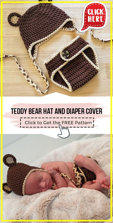 Crochet Newborn Bear Hat, Crochet Costume Pattern Free, Crochet Teddy Bear Hat, Crochet Baby Bear Hat Pattern Free, Baby Bear Hat Crochet Pattern, Crochet Baby Photo Props Patterns Free, Crochet Baby Diaper Cover Free Pattern, Crochet Baby Costumes Free Pattern, Crochet Bear Hat Pattern Free