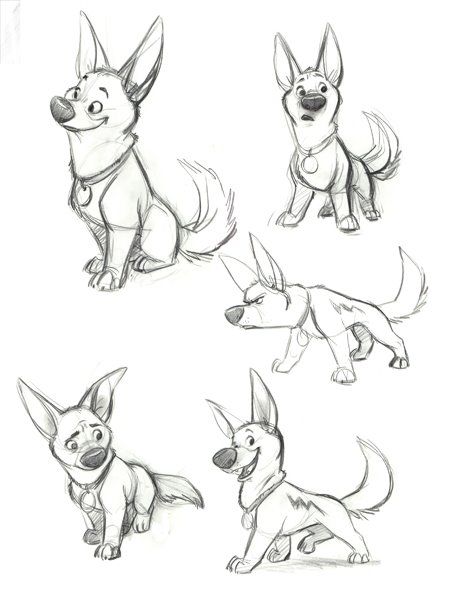 Living Lines Library: Bolt (2008) - Concept Art via PinCG.com Bolt Characters, Sketch Dump, Some Drawings, Character Design Cartoon, 강아지 그림, Disney Sketches, Disney Concept Art, Character Design Sketches, 캐릭터 드로잉