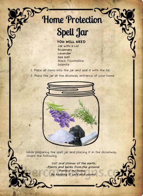 Home Protection Spell Jar, Home Protection Spell, Protection Spell Jar, Witchcraft Spells For Beginners, Spells For Beginners, Jar Spells, Easy Spells, Wiccan Magic, Protection Spell