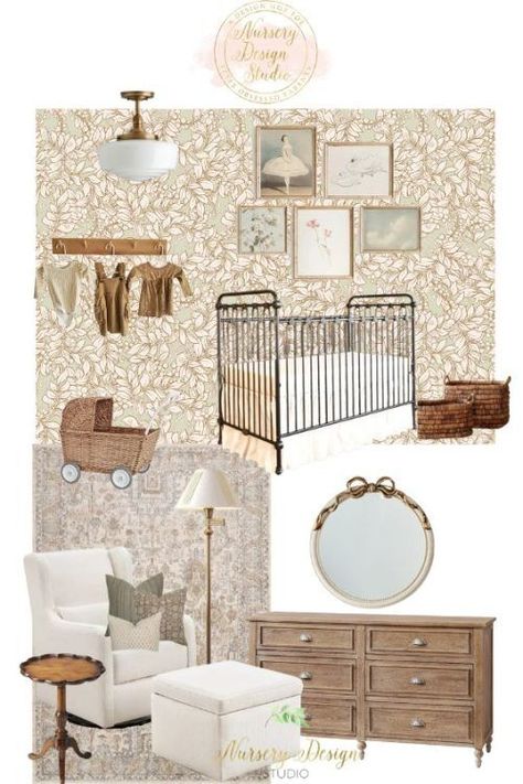 sawyer's NURSERY (1) Country Gender Neutral Nursery, Modern French Nursery, Vintage Chic Nursery, Anthropologie Baby Nursery, French Farmhouse Nursery, Vintage Wallpaper Nursery, French Countryside Nursery, Vintage Nursery Ideas Girl, Baby Girl Vintage Nursery