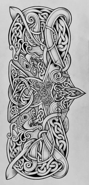 Celtic Leg Sleeve Tattoo, Norse Knotwork Pattern, Celtic Boar Tattoo, Celtic Leg Tattoo, Irish Tattoos For Men Sleeve, Viking Tattoo Design Drawings, Viking Knotwork Tattoo, Irish Warrior Tattoo, Viking Back Tattoo