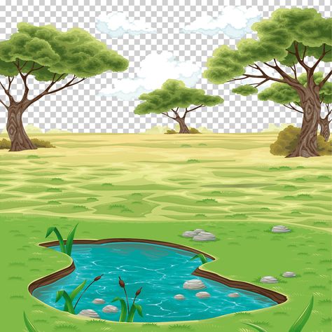 Pond Background, Pond Landscape, Water Artwork, Red Artwork, Cloud Illustration, Cartoon Trees, Superhero Coloring, Sunrise Landscape, Mountain Illustration