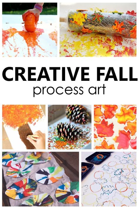 Fall Process Art, Process Art Ideas, Process Art Preschool, Art Ideas For Kids, Preschool Art Projects, Montessori Art, Fall Arts And Crafts, Fall Art Projects, Sensory Art