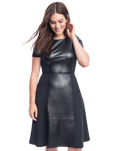 Fall Essentials Leather Dress Plus Size, Dress Design Ideas, Dress Work Outfit, Plus Size Black Dresses, Trendy Plus Size Fashion, Halter Top Dresses, Plus Size Kleidung, Leather Dresses, Plus Size Womens Clothing