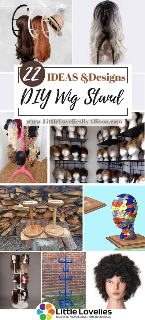 22 DIY Wig Stand Ideas - How To Make A Wig Holder Wig Hanger Ideas, Wig Rack Ideas, Diy Wig Stand Ideas, Wig Stands Ideas, Wigs Organization, Wig Stand Diy, Wig Head Storage, Wigs Display Ideas, Wig Room Ideas At Home