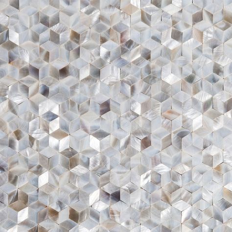 Mother of Pearl Mosaic on Mesh Tiles Collection By ShellShock Designs Ltd. Floor Pattern Design, Pearl Texture, Mother Of Pearl Mosaic, Rainbow Board, Penny Round Mosaic, Concrete Flooring, Pearl Tile, Wall Feature, Schematic Design