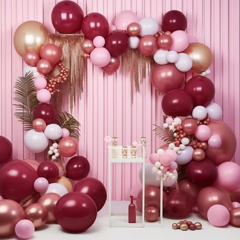 PRICES MAY VARY. 140 PCS RED PINK GOLD BALLOONS DIFFERENT SIZES: Package includes 18 inch balloons 4 pcs, 12 inch balloons 30 pcs, 10 inch balloons 45 pcs, 5 inch small balloons 60 pcs, balloon decorating strip kit 1 set NON-TOXIC & SAFE: Made of latex, safe and non-toxic, recommended to use with a balloon hand pump or electric balloon pump WHAT TO FILL WITH: Latex balloons filled with AIR will stay full for up to 72 hours, while with HELIUM will stay full for 3-6 hours. For best float results, Pink And Red Party Decorations, Red And Pink Birthday Theme, Red And Pink Party, Pink And Gold Balloons, Pink Birthday Theme, Red Party Decorations, Pink Party Decorations, Small Balloons, Metallic Balloons