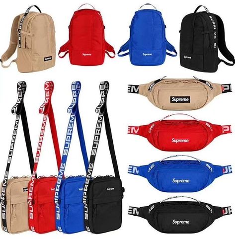 Supreme bags Be loud, be proud! A bag from Supreme for your daily needs  #backpack #shoulderbag #fannypack #supreme #suprememarketplace #supreme4sale  #menswear #mensstyle #streetstyle #streetwear #mensclothing #fusionswagshop #fusionswag Shoulder Bags Aesthetic, Supreme Backpack, Supreme Clothing, Waist Bag Fashion, Supreme Bag, Sling Pack, Bags Aesthetic, Cute Backpacks, Side Bags