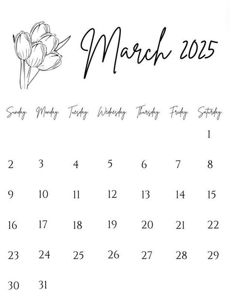 March 2025 Calendar Digital Download! Download on your phone, tablet, or laptop for virtual organization or print off a copy for display in your home! March 2025 Calendar, March Calendar, Mini Desk Calendar, Floral Calendar, Calendar March, 2025 Calendar, Print Calendar, Planner Templates, Calendar Design