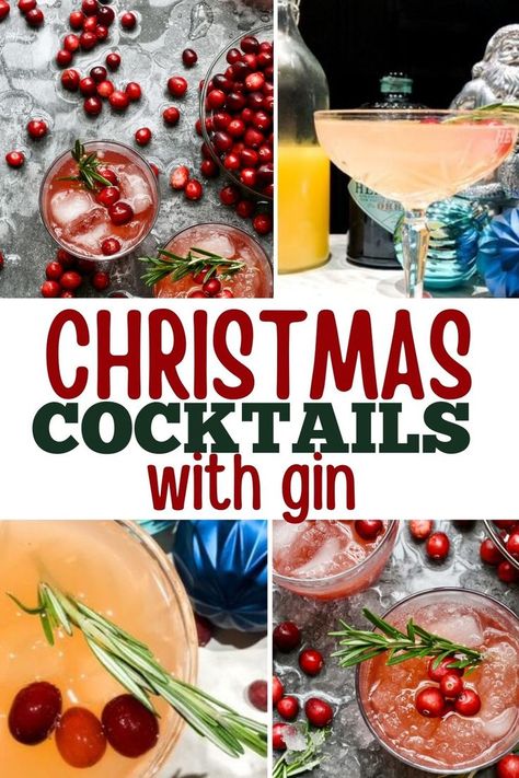 Christmas cocktails with gin Holiday Gin Cocktails, Christmas Gin Cocktails, Cocktails With Gin, Fun Holiday Cocktails, Cocktails For Christmas, Holiday Cocktails Christmas, Xmas Cocktails, Cocktails Made With Gin, Best Christmas Cocktails