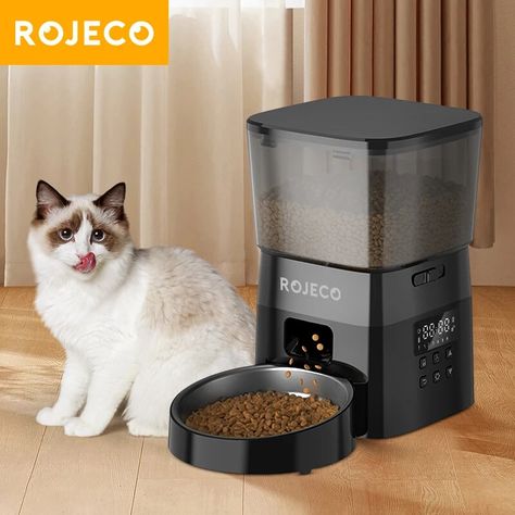 Cat Food Dispenser, Pet Food Dispenser, Automatic Cat Feeder, Automatic Feeder, Food Dispenser, Cat Feeder, Dog Feeder, Stainless Steel Bowl, Feeding Time