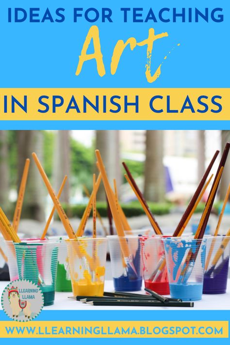 Art Classroom Door, Graduation Activities, Virtual Art Gallery, Spanish Projects, World Language Classroom, World Language, Spanish Games, Language Classroom, Middle School Spanish