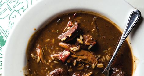 This dark-roux gumbo recipe originates in Cajun country. Gumbo Ya Ya Recipe, Gumbo Roux Recipe, Gumbo Roux, New Orleans Gumbo, Dark Roux, New Orleans Recipes, Creole Cooking, Mardi Gras Food, Cajun Creole Recipes