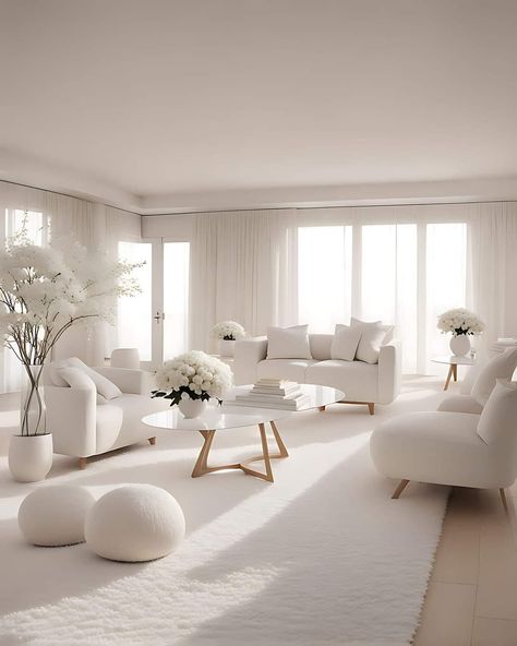 White Living Room Decor, 아파트 인테리어, Mansion Interior, White Living, Home Design Living Room, White Living Room, Apartment Decor Inspiration, White Furniture, Decor Home Living Room