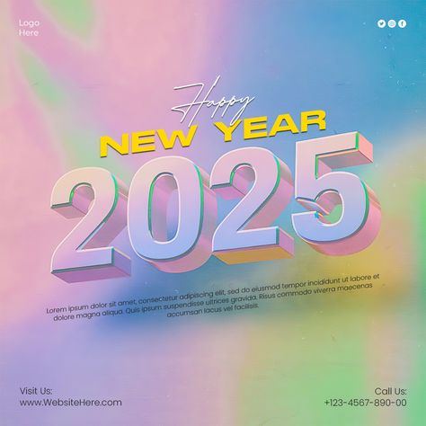 2025 Happy New Year Post for Social Media, Download its PSD Template from Freepik and follow us for more PSD Templates New Year Post 2025, Happy New Year Post, New Year Posts, Post For Social Media, New Year Post, Studio Background Images, Ganesha Pictures, New Years Eve Decorations, Studio Background