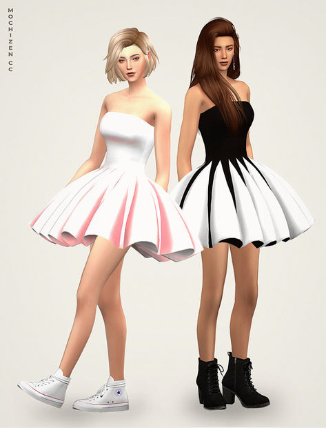 This puffy dress from Mochizen CC is a gorgeous poofy style that should fit any Sim! You can find this dress in a few swatches, all maxis match, and it's so fluffy that you can't help but smile while wearing it. Cc Dress, Poofy Dresses, Poofy Dress, Sims 4 Cc Kids Clothing, Sims 4 Cc Shoes, Sims 4 Cc Skin, Puffy Dresses, Sims 4 Dresses, My Sims