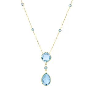 Blue Topaz Rings, Necklaces & Jewelry: December Birthstone - Page 4 Royal Chain, Lariat Style Necklace, December Birthstone Jewelry, Blue Topaz Jewelry, Blue Topaz Necklace, Topaz Jewelry, Semi Precious Jewelry, Topaz Necklace, Blue Topaz Stone