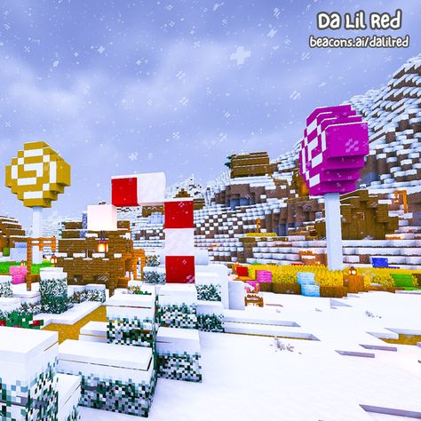 We're building in a cozy Christmas series on YouTube & I love how our candy crop fields turned out❄️⁠ ⁠ #dalilred #minecraft #dalilredminecraft #dalilredletsplay #minecraftbuilder #minecraftbuilds #cottagecoreminecraft #minecraftaesthetic #aesthetics #aestheticdesign #aesthetic #cozyminecraft #dalilredcozy #letsplay #redswinterworld #redsworld #dalilredsworld #minecraftchristmasbuilds #minecraftchristmas #minecraftwinter #dalilredchristmas #dalilredwinter Minecraft House Christmas, Minecraft Santas Workshop, Minecraft Snowman Build, Minecraft Candy Cane, Christmas Ideas Minecraft, Minecraft Candy Build, Christmas Decor Ideas Minecraft, Minecraft North Pole, Christmas Builds Minecraft