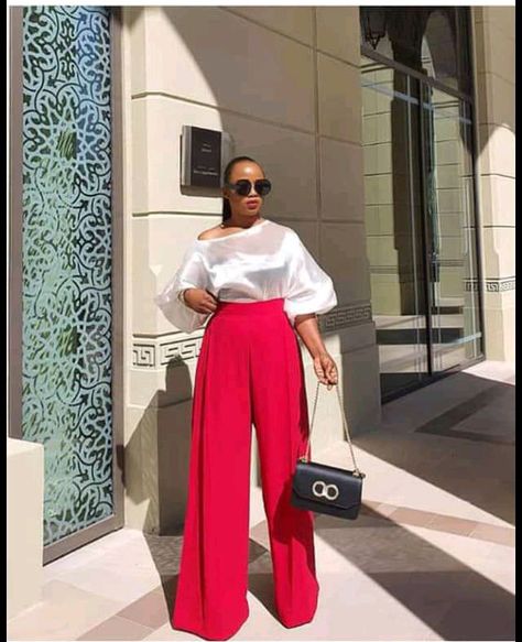 Plazzo Pant Outfit, Red Wide Leg Pants Outfit, Plazzo Pants Outfit, Wide Leg Pants Outfit Dressy, White Wide Leg Pants Outfit, Pants Outfit Dressy, White Chiffon Tops, Red Wide Leg Pants, Wide Leg Pants Outfit